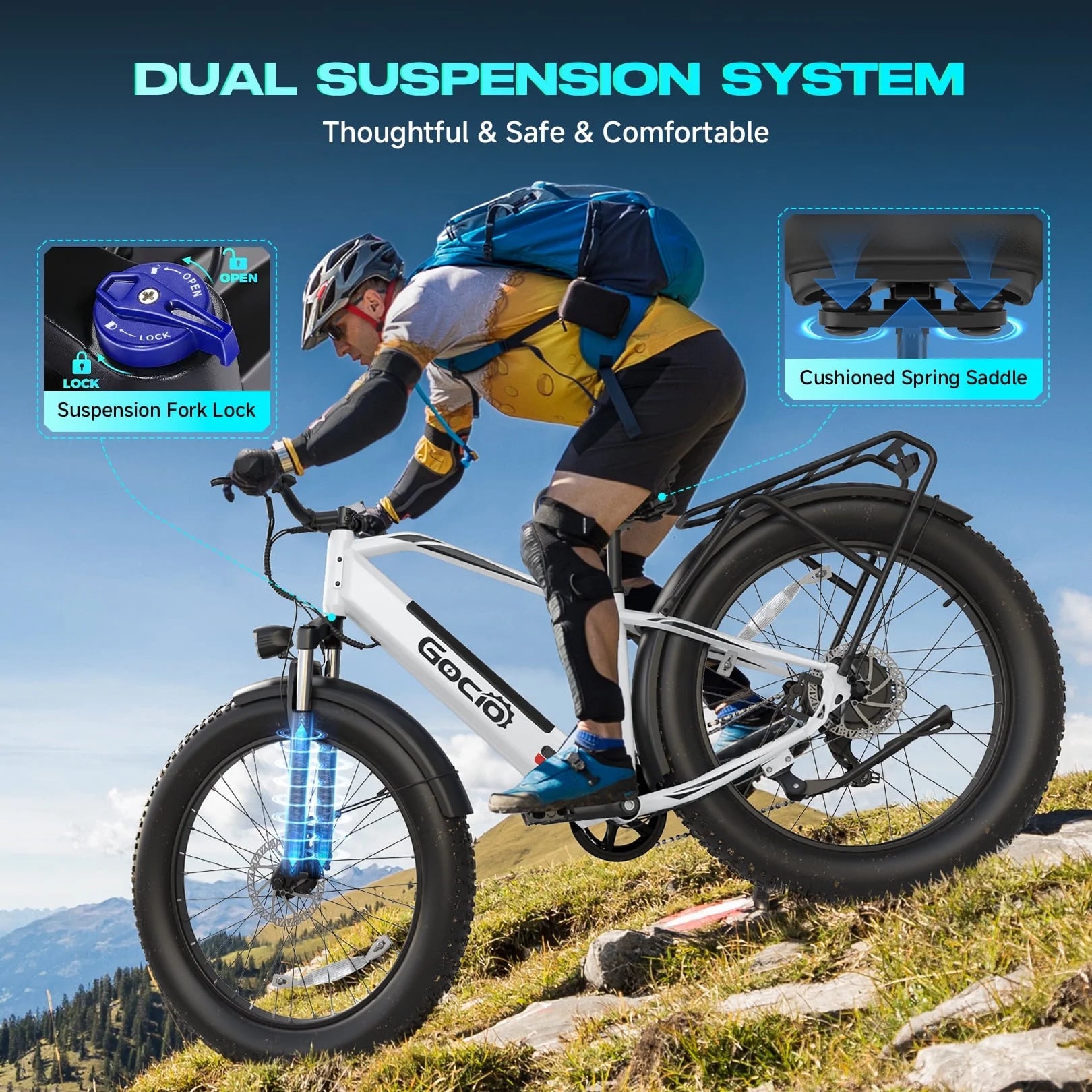 Gocio Electric Bike, 26"x4.0" Fat Tire E - Mountain Bike, Peak 1000W Motor - Product image 30