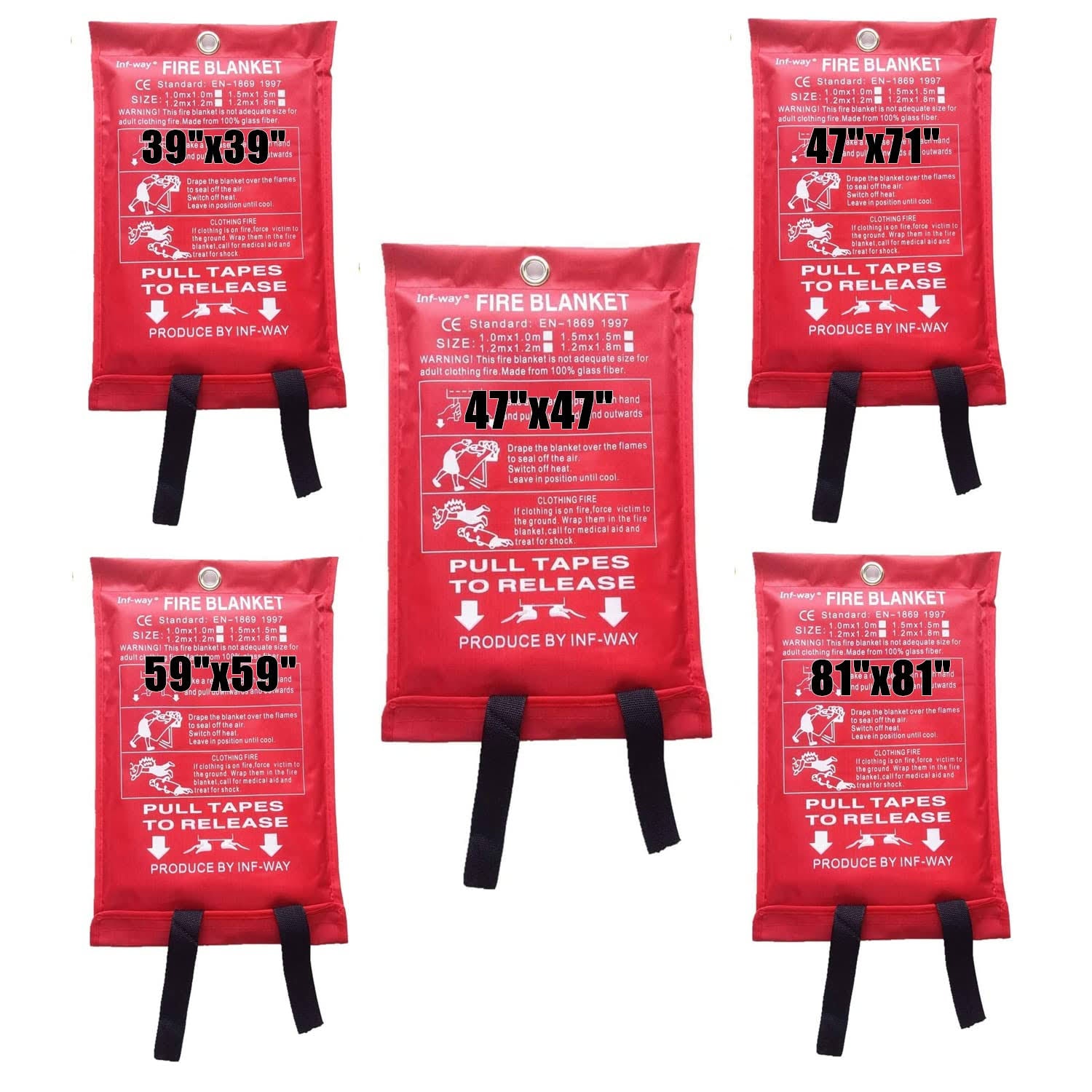 Inf-way Fire Blanket for Home Fiberglass Fire Suppression Blanket for Kitchen Flame Retardant Protection - Product image 1