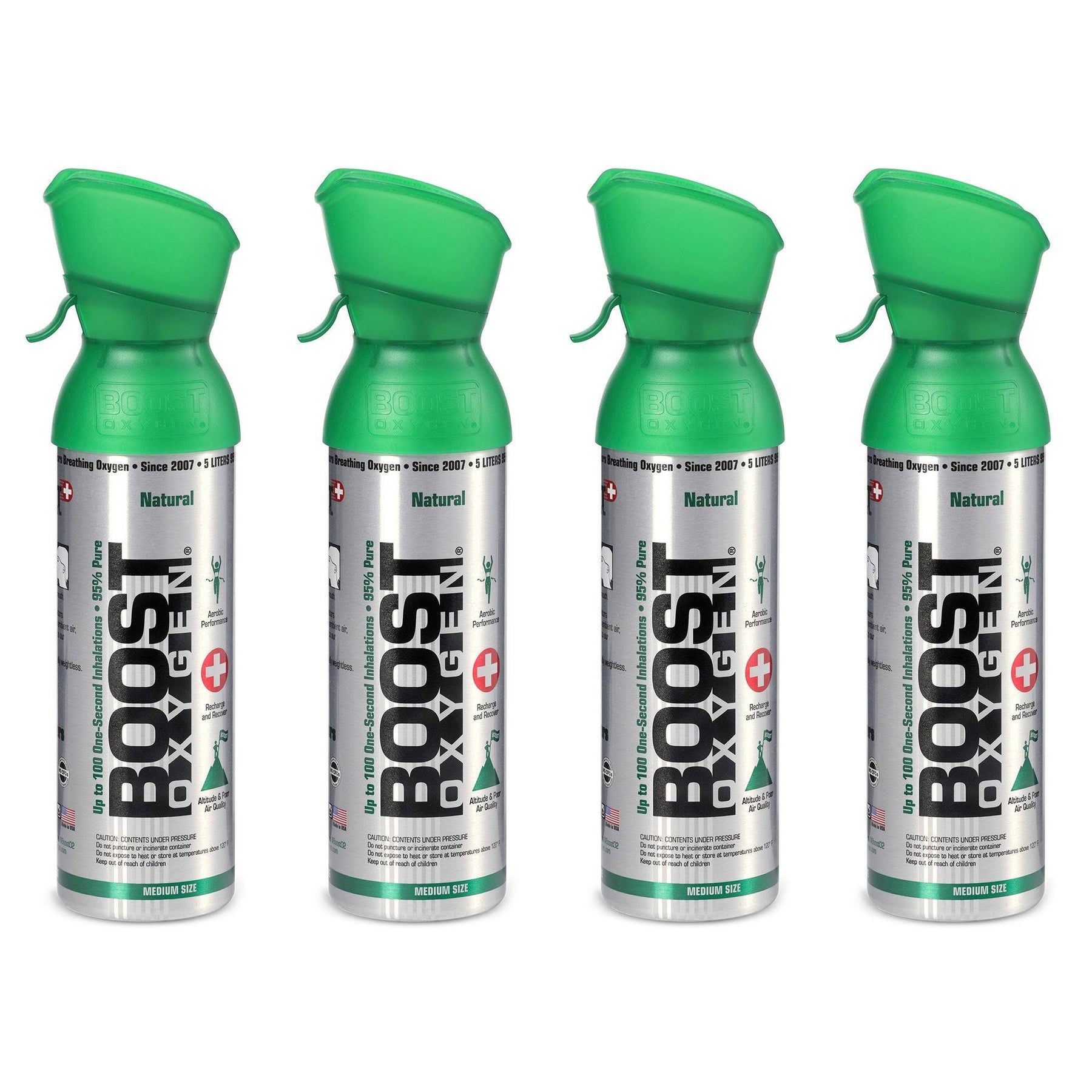 Boost Oxygen Natural Portable 5 Liter Pure Canned Oxygen Canister (4 Pack) - Product image 1
