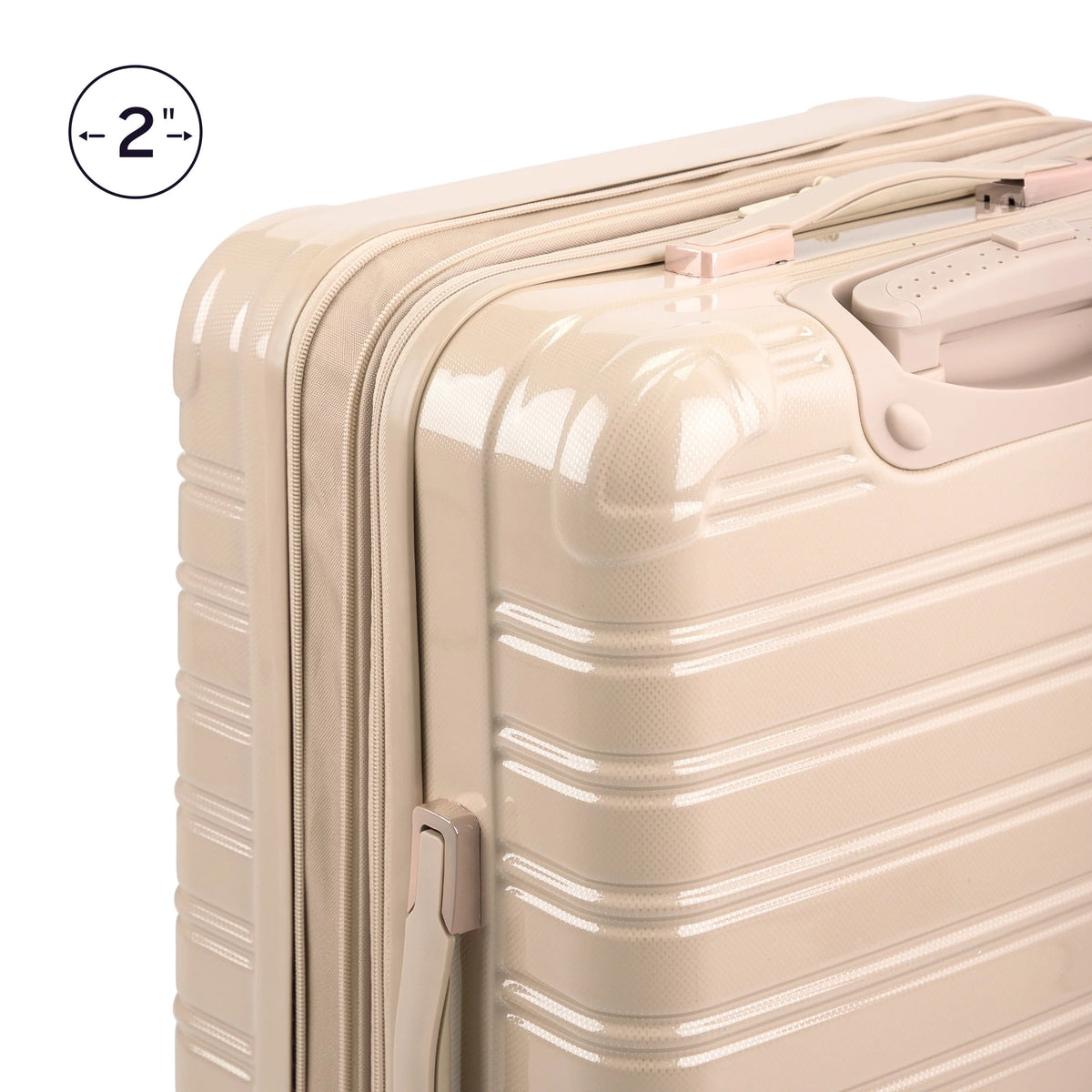 Ifly Hardside Fibertech Luggage 28" Checked Luggage, Champagne - Product image 3