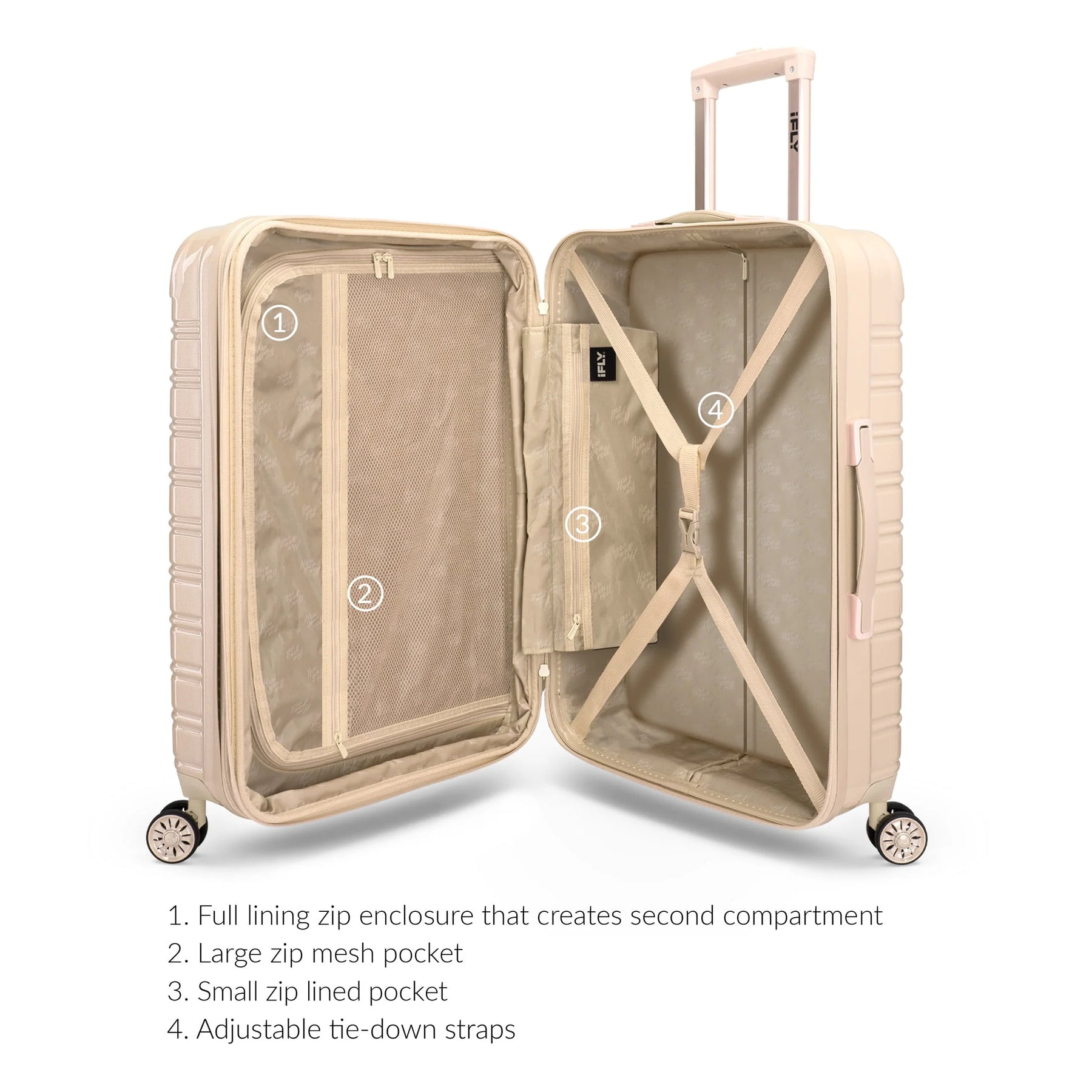 Ifly Hardside Fibertech Luggage 28" Checked Luggage, Champagne - Product image 5