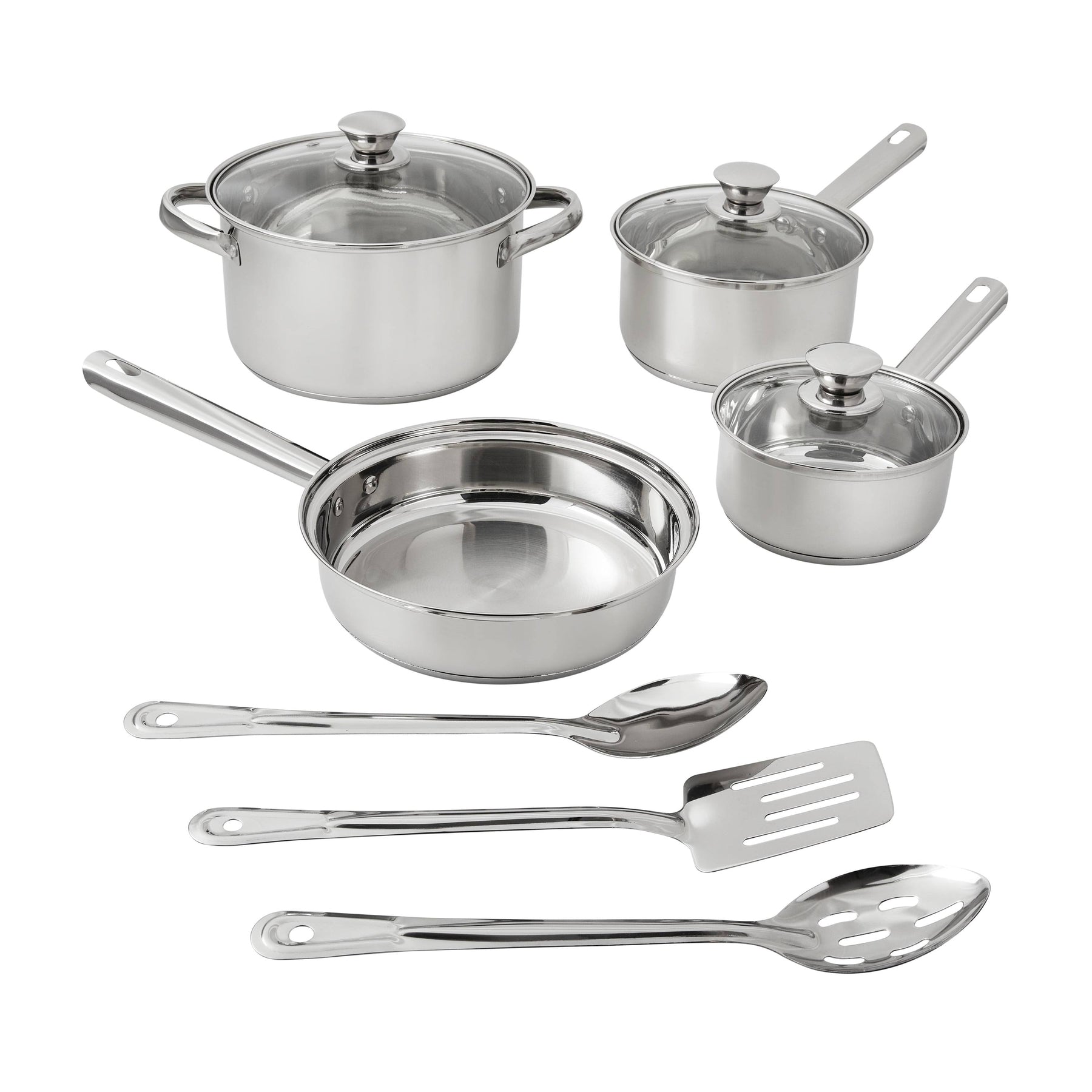 Mainstays 10-Piece Cookware Set, Stainless Steel - Product image 1