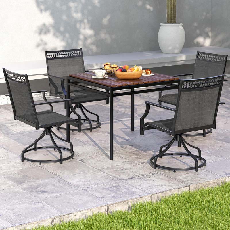 Outdoor Swivel Dining Chairs Set of 2/4 with Quick-Drying Fabric & Metal Frame - Product image 14