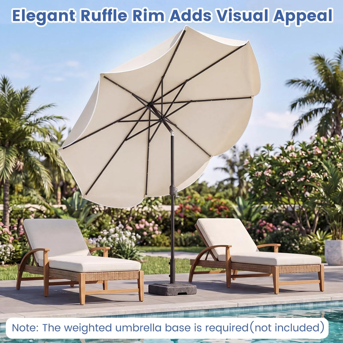 Tangkula 10 FT Solar Patio Umbrella with Base Included - Product image 3