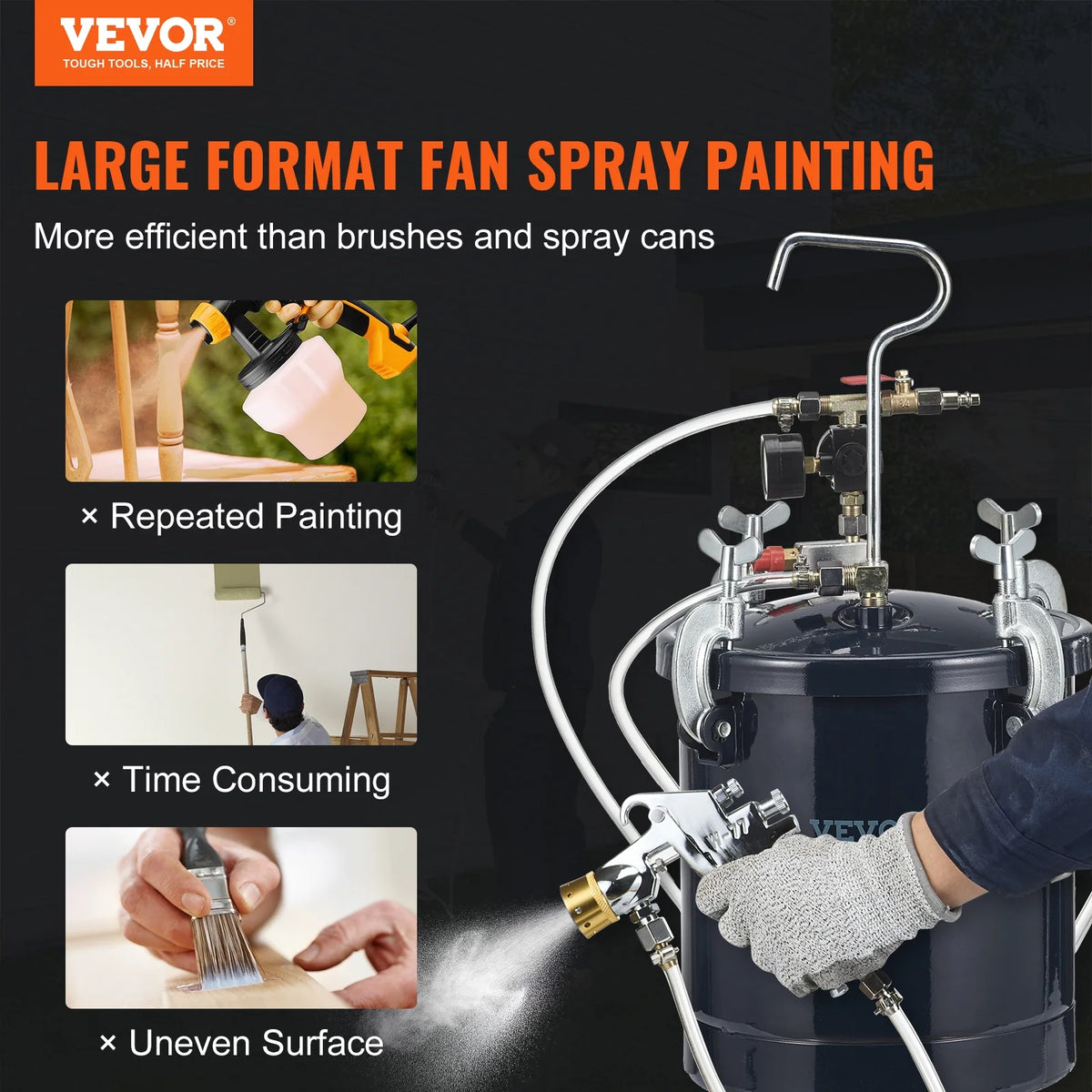 SKYSHALO Spray Paint Pressure Pot Tank, 10 L/2.5gal Air Paint Pressure Pot - Product image 2