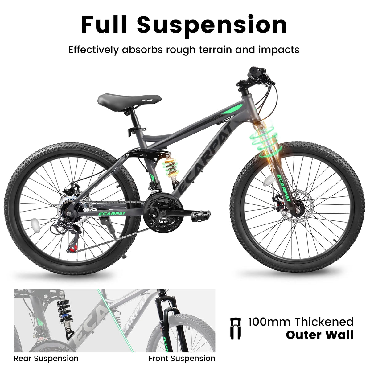 27.5 - Inch Mountain Bike for Adults - 21 - Speed Trail & City Bicycle with Disc Brakes - Gray - Product image 4